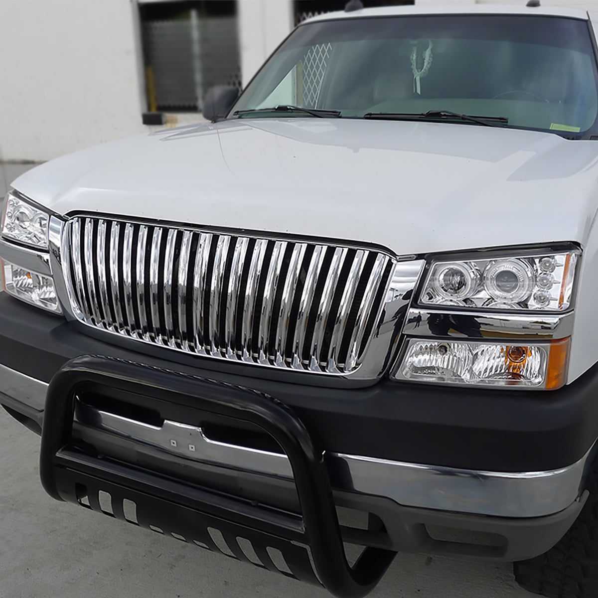 2002-2006 Chevrolet Avalanche/ 2003-2007 Silverado Dual Halo Projector Headlights (Chrome Housing/Clear Lens)