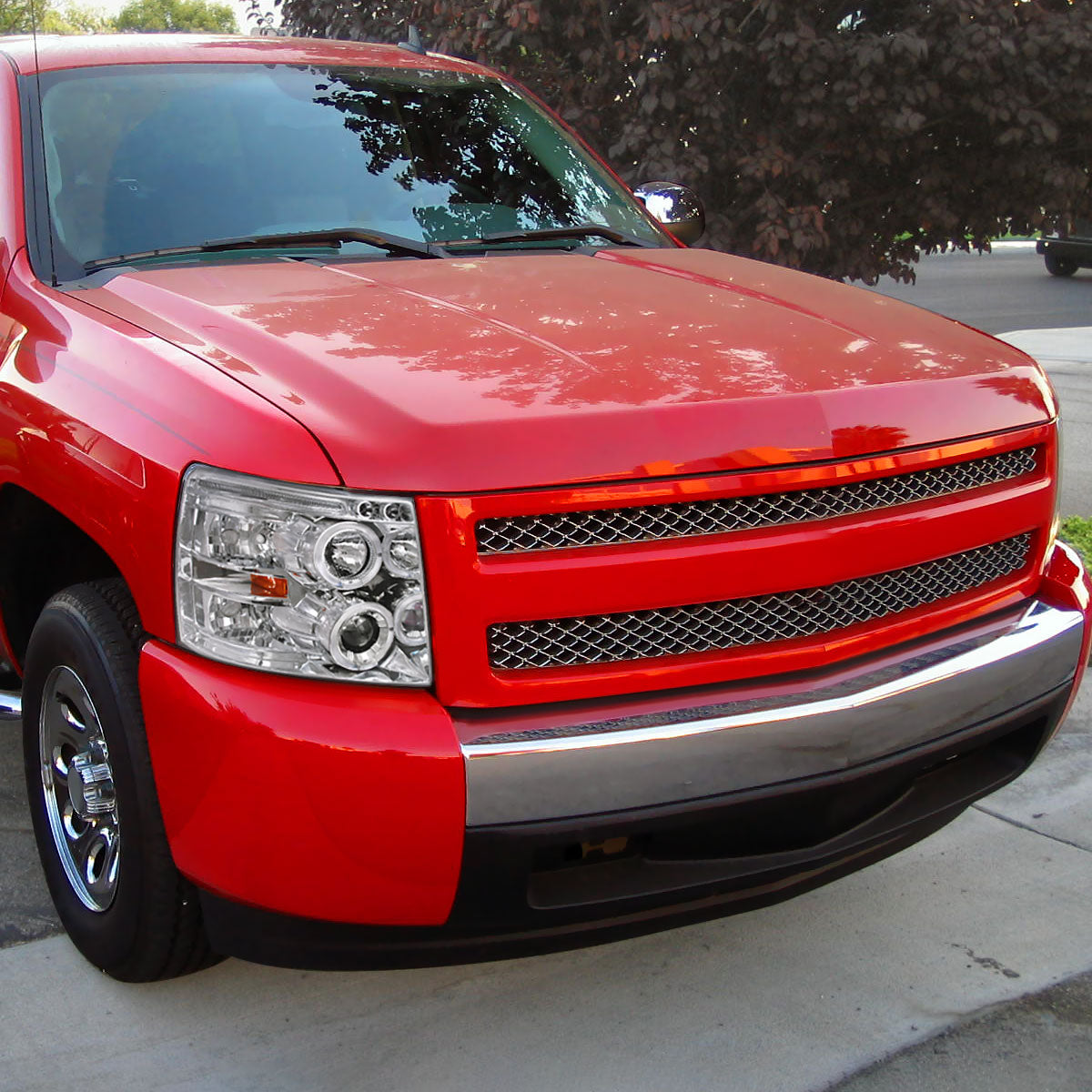 2007-2013 Chevrolet Silverado 1500/ 2007-2014 Silverado 2500HD 3500HD Dual Halo Projector Headlights (Chrome Housing/Clear Lens)