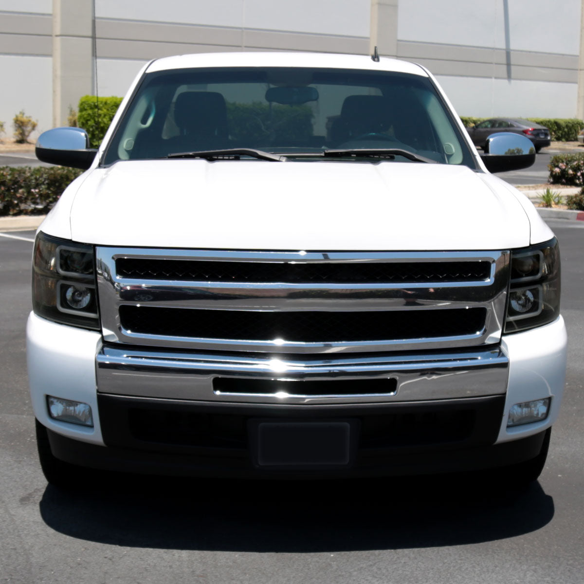 2007-2013 Chevrolet Silverado 1500/ 2007-2014 Silverado 2500HD 3500HD Dual LED C-Bar Projector Headlights (Black Housing/Smoked Lens)