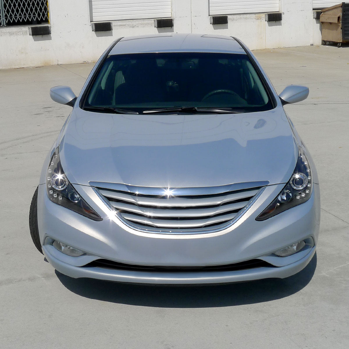2011-2014 Hyundai Sonata Projector Headlights w/ SMD LED Light Strip (Matte Black Housing/Clear Lens)