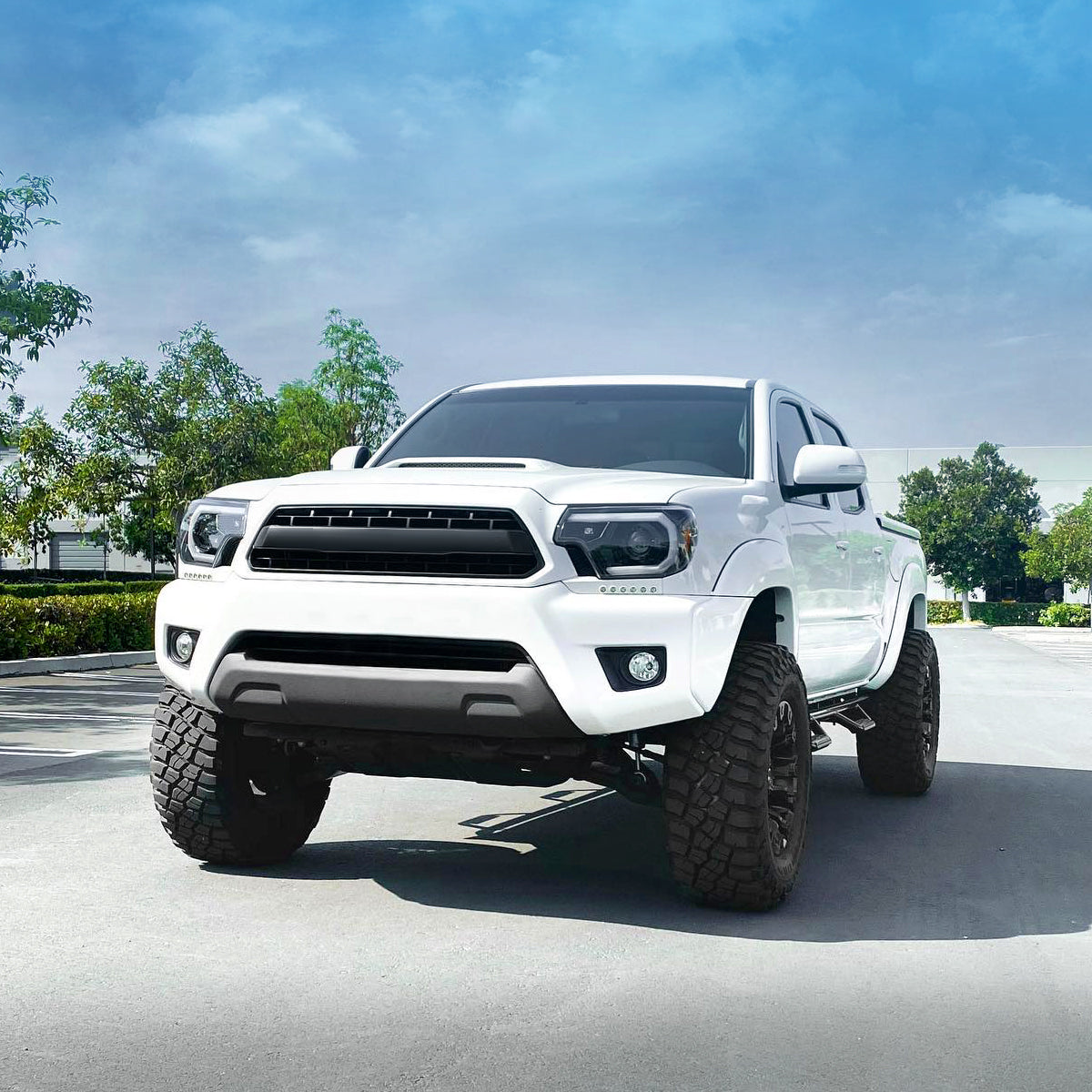 2012-2015 Toyota Tacoma LED C-Bar Projector Headlights (Jet Black Housing/Clear Lens)