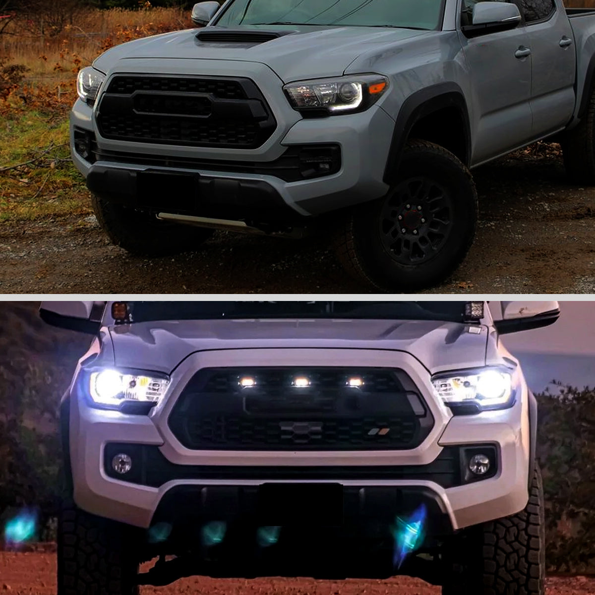 2016-2023 Toyota Tacoma LED Bar Projector Headlight (Matte Black Housing/Clear Lens)