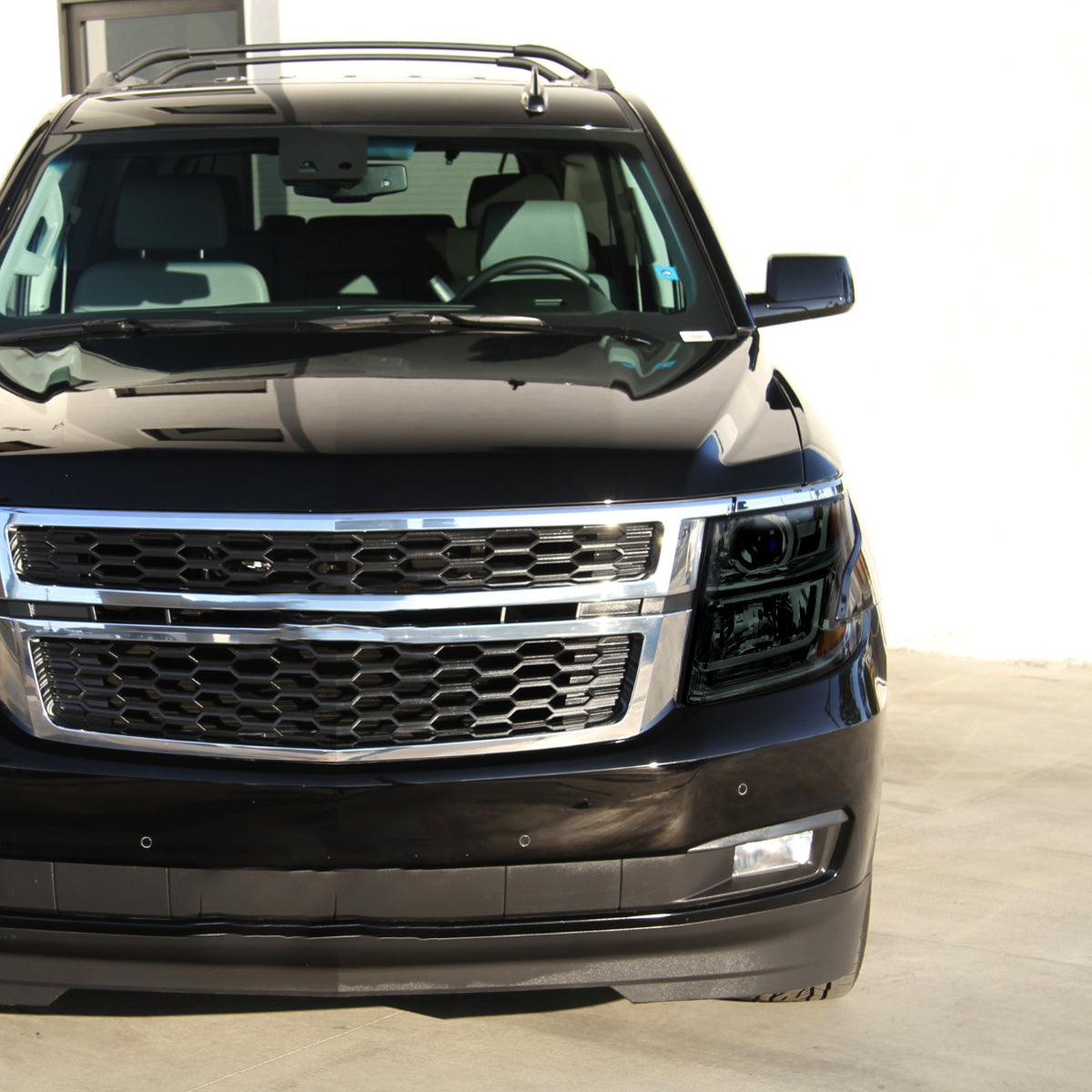2015-2020 Chevrolet Tahoe Suburban/ 2016-2019 Suburban 3500HD Projector Headlights w/ LED Light Strip (Chrome Housing/Smoked Lens)