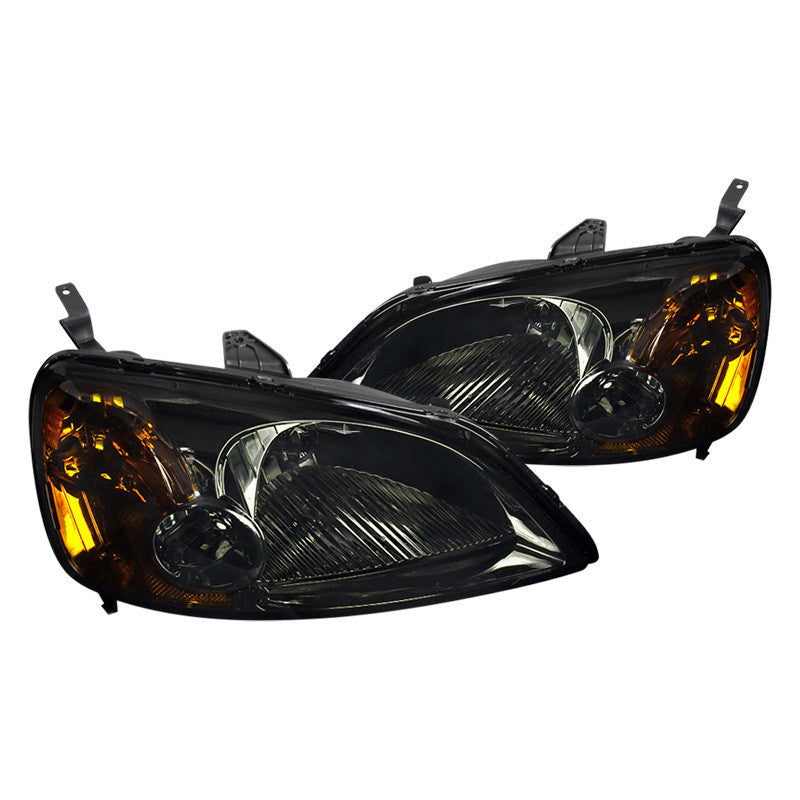 Spec-D 01-03 Honda Civic Headlights Projector Glossy Black/Smoked