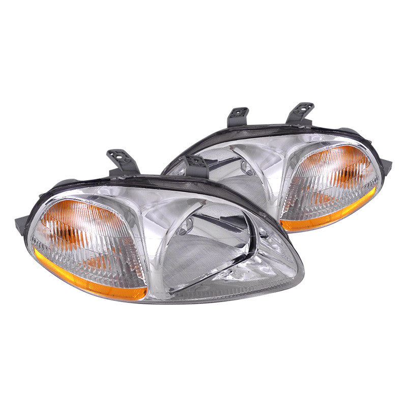 Spec-D 96-98 Honda Civic Crystal Headlights Chrome/Clear