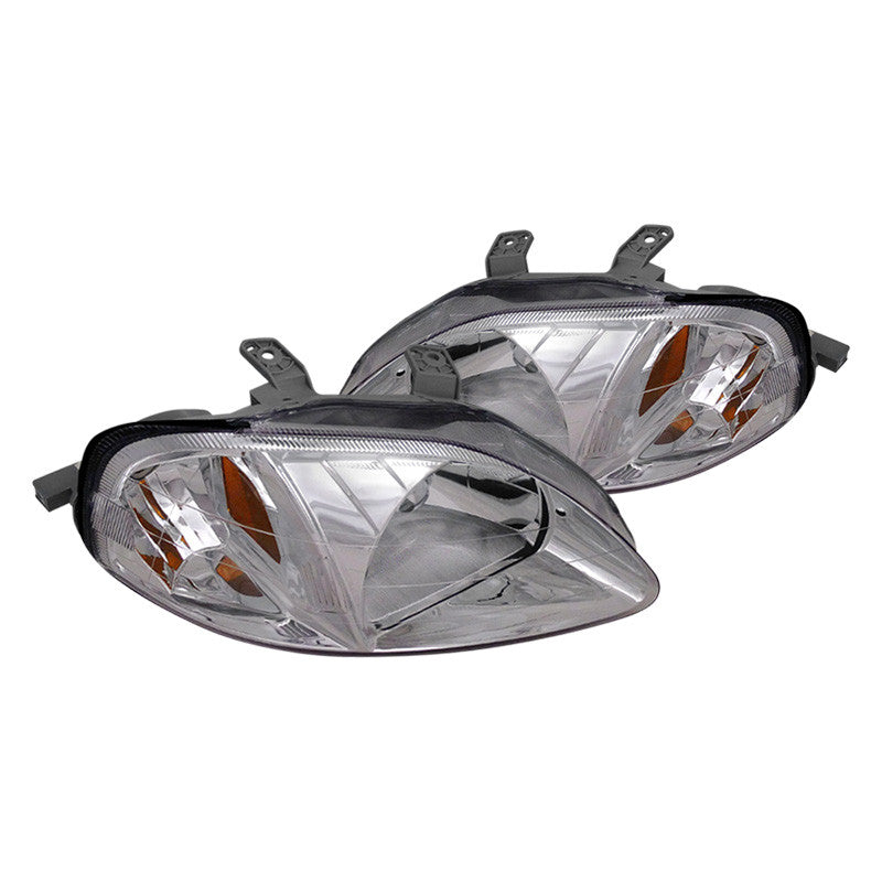 Spec-D 99-00 Honda Civic Crystal Euro Chrome Headlights