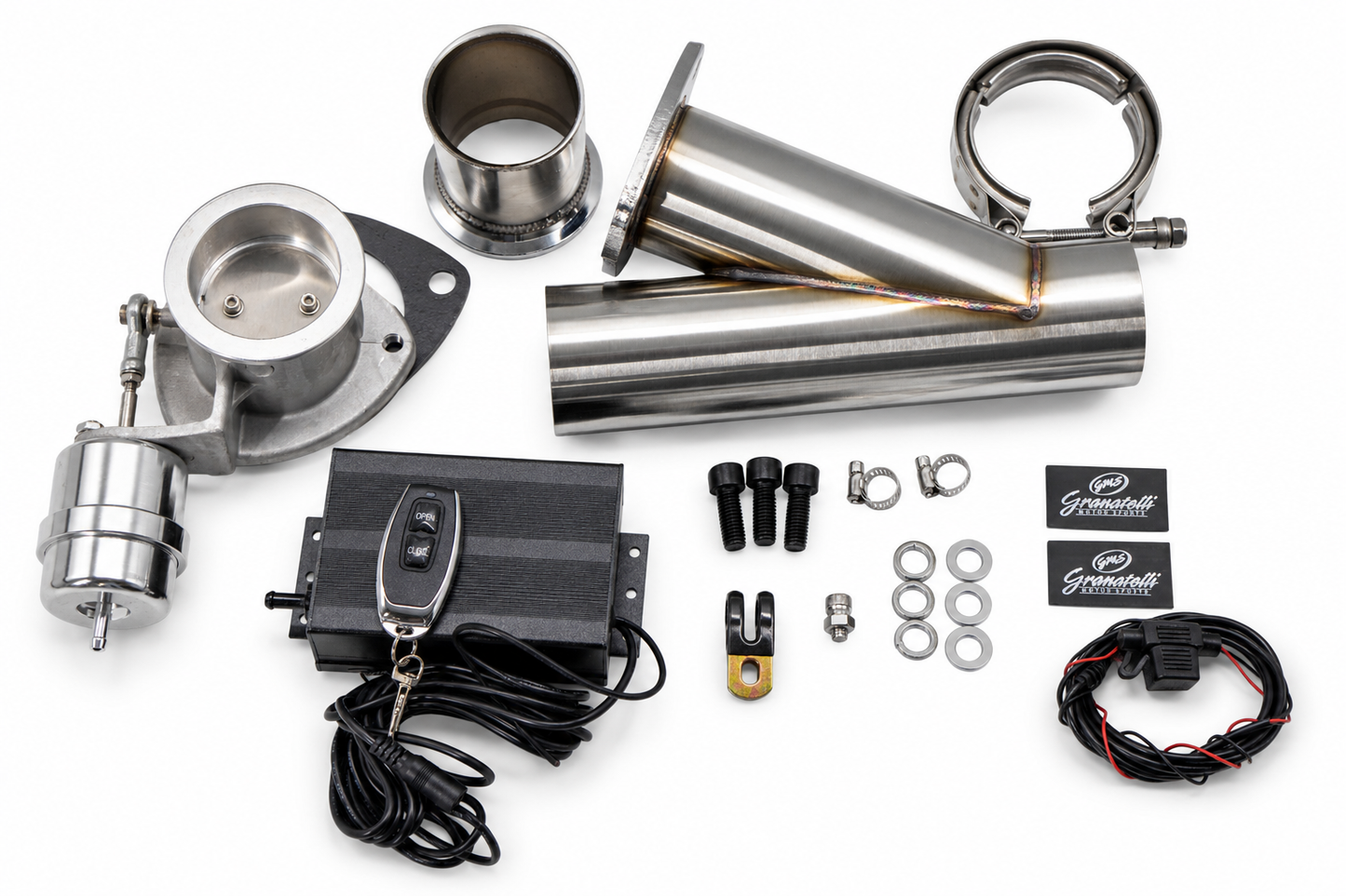Granatelli Motor Sports Vacuum/ Pressure Controlled Electronic Exhaust Cutout Systems - Stainless Steel Weld-In 309625