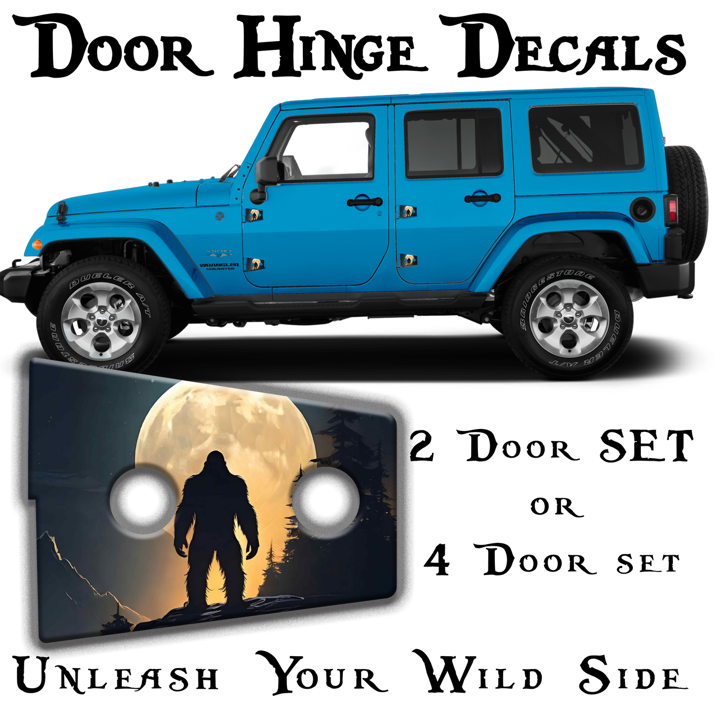 Bigfoot print Door hinge decals 35