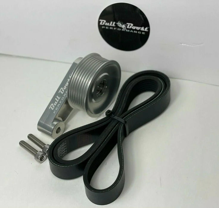 Bull Boost Performance Adjustable EP3 Style Idler Pulley & Serpentine Belt Kit for Honda Civic, Integra & K20 Engine Swap Applications