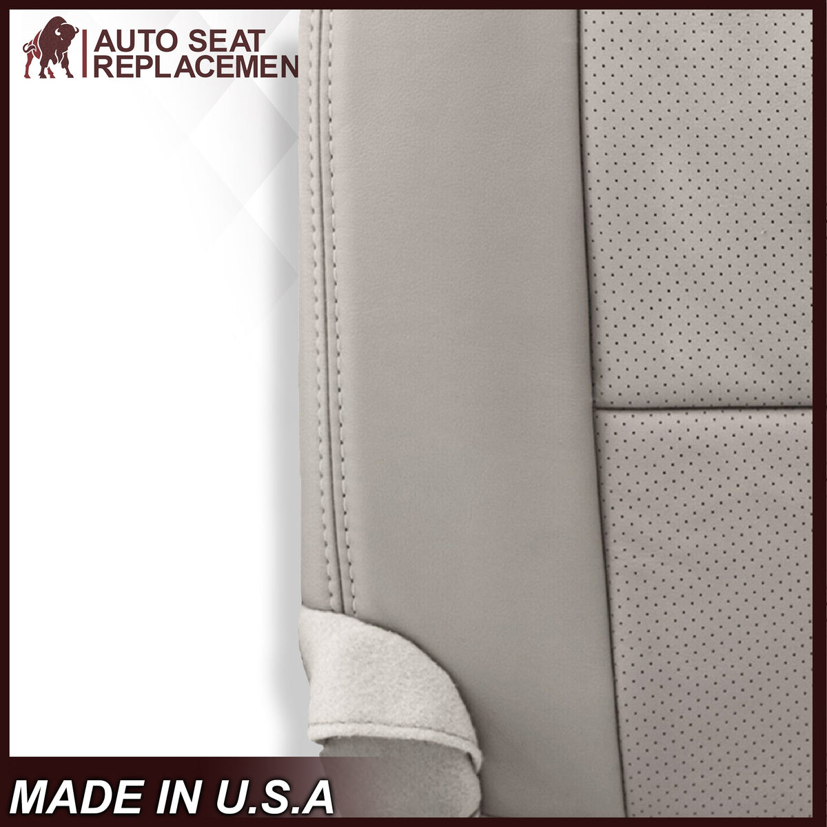 2007 - 2014 Lincoln Navigator Bottom Seat Cover in Medium Light Stone Gray Leather or Vinyl
