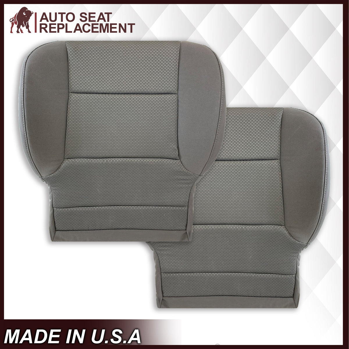 2014-2019 Chevy Silverado & GMC Sierra Cloth Fabric Seat Cover Replacement in Dune Tan OR Dark Ash Gray