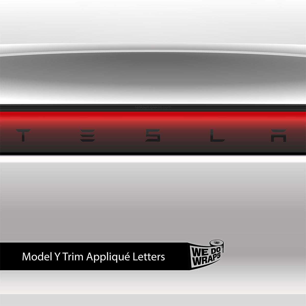3M Satin Black Tesla Emblem Decals (Front + Back) | Model Y