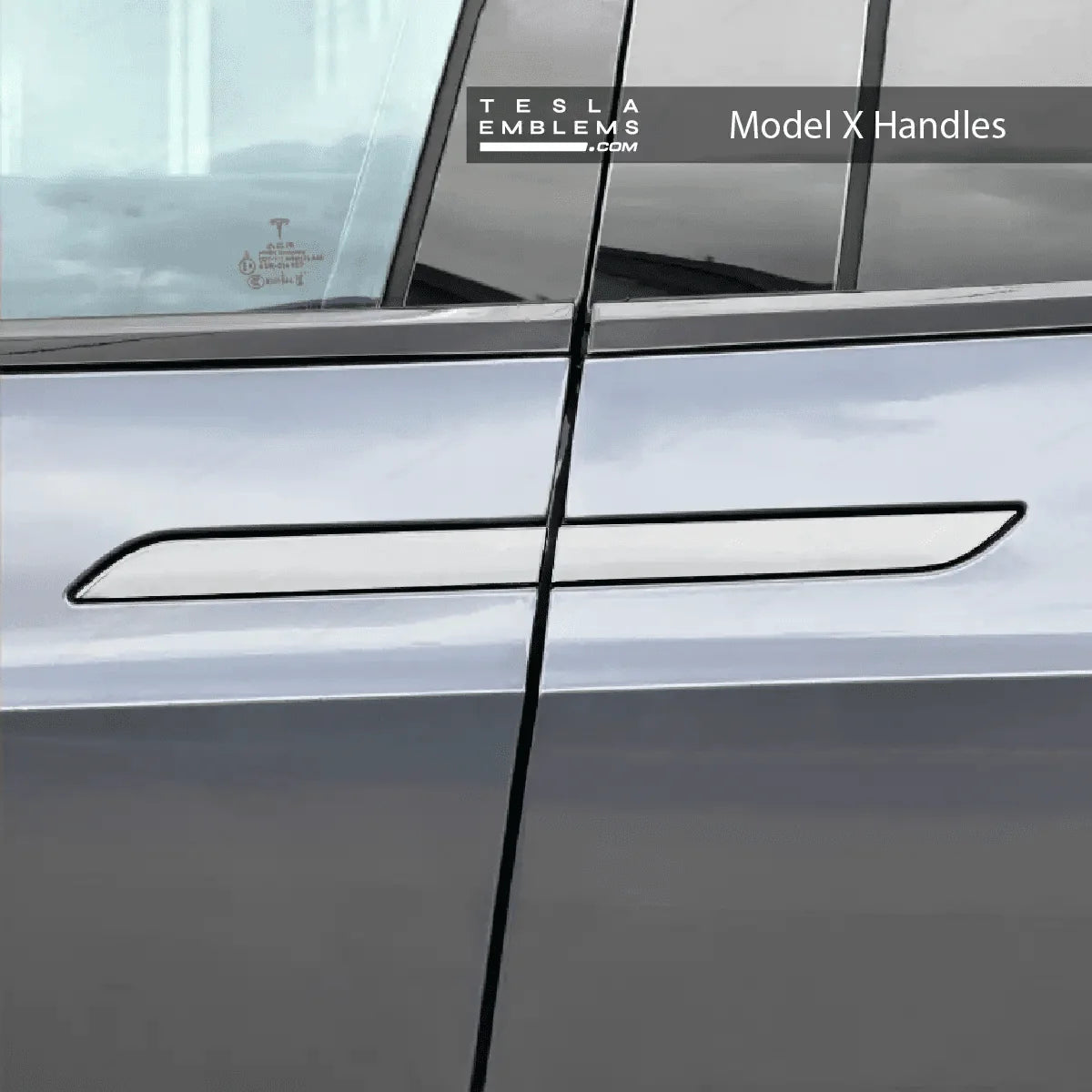 3M Satin White Tesla Door Handle Decals (4pcs)