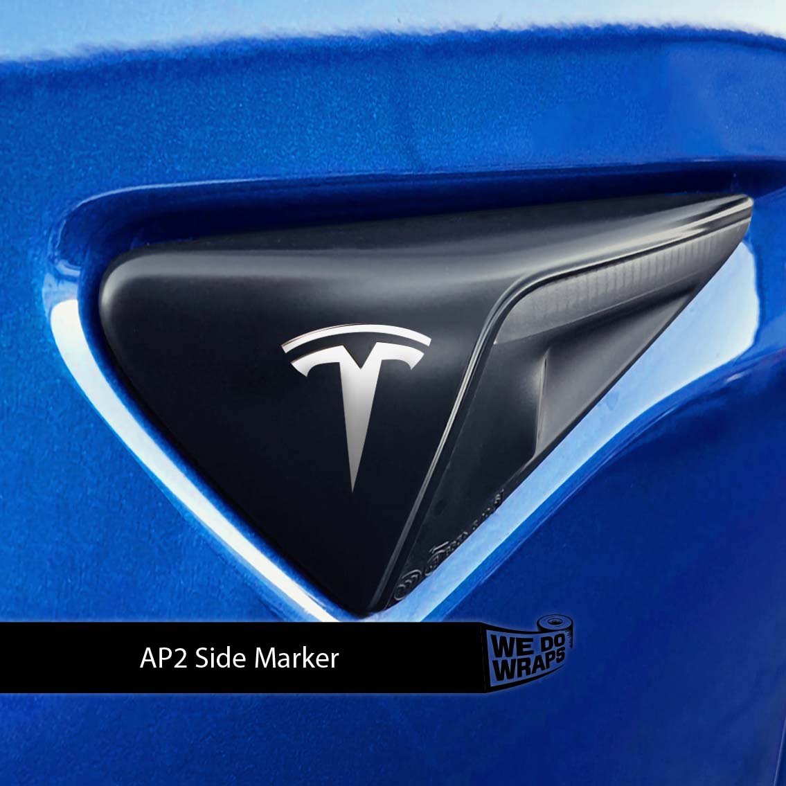 3M Satin White Tesla Autopilot Camera Side Marker Decals (2pcs)
