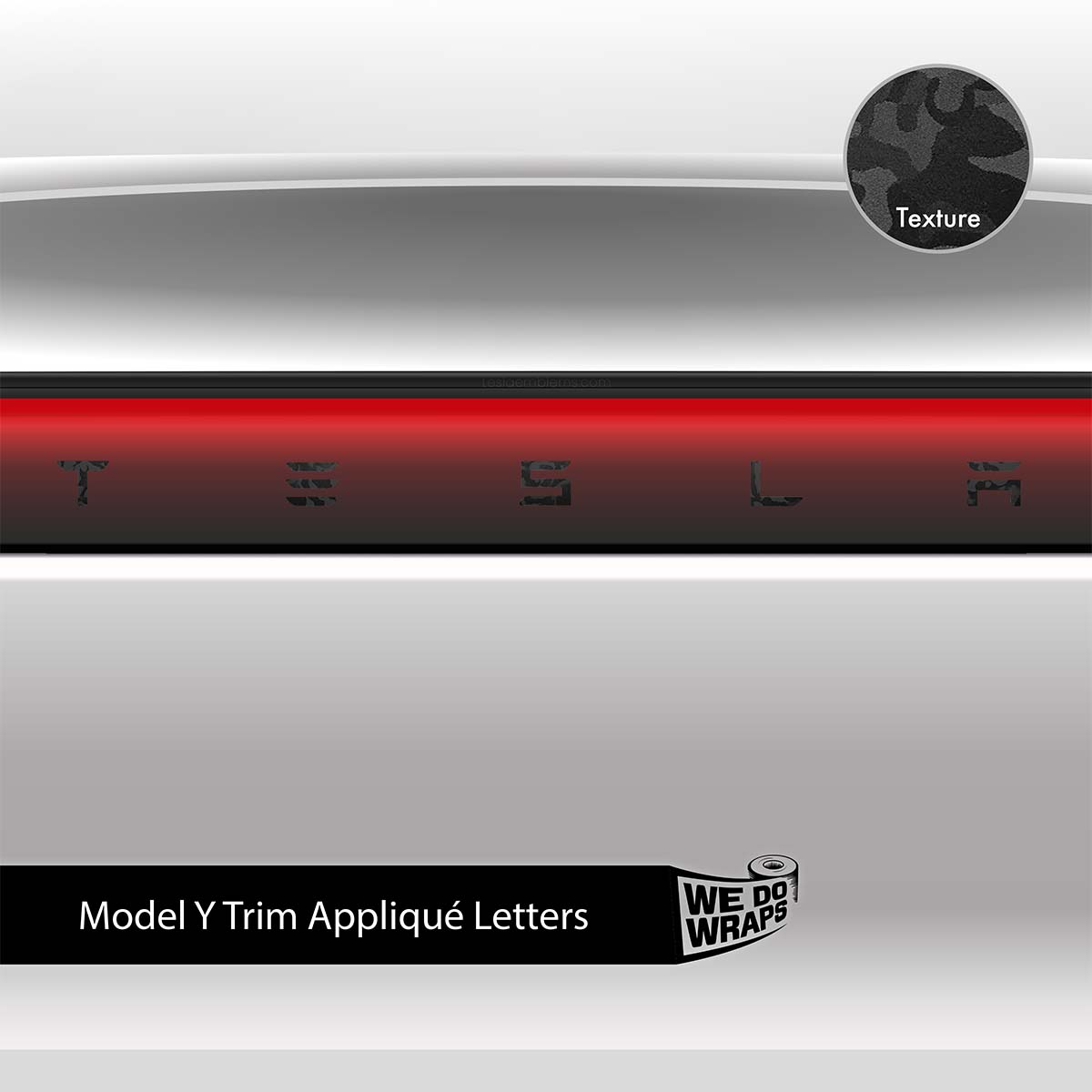 3M Shadow Black Camo Tesla Emblem Decals (Front + Back) | Model Y