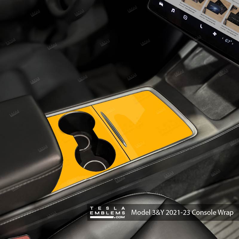 3M Gloss Sunflower Yellow | Tesla Center Console Wrap Kit | Model 3 '21-24