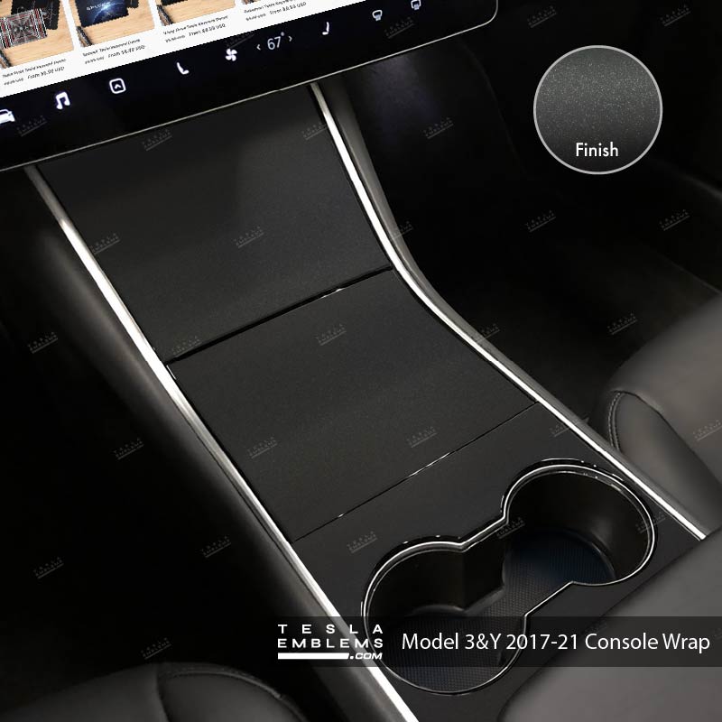 3M Matte Black Metallic | Tesla Center Console Wrap Kit | Model 3 ’17-20