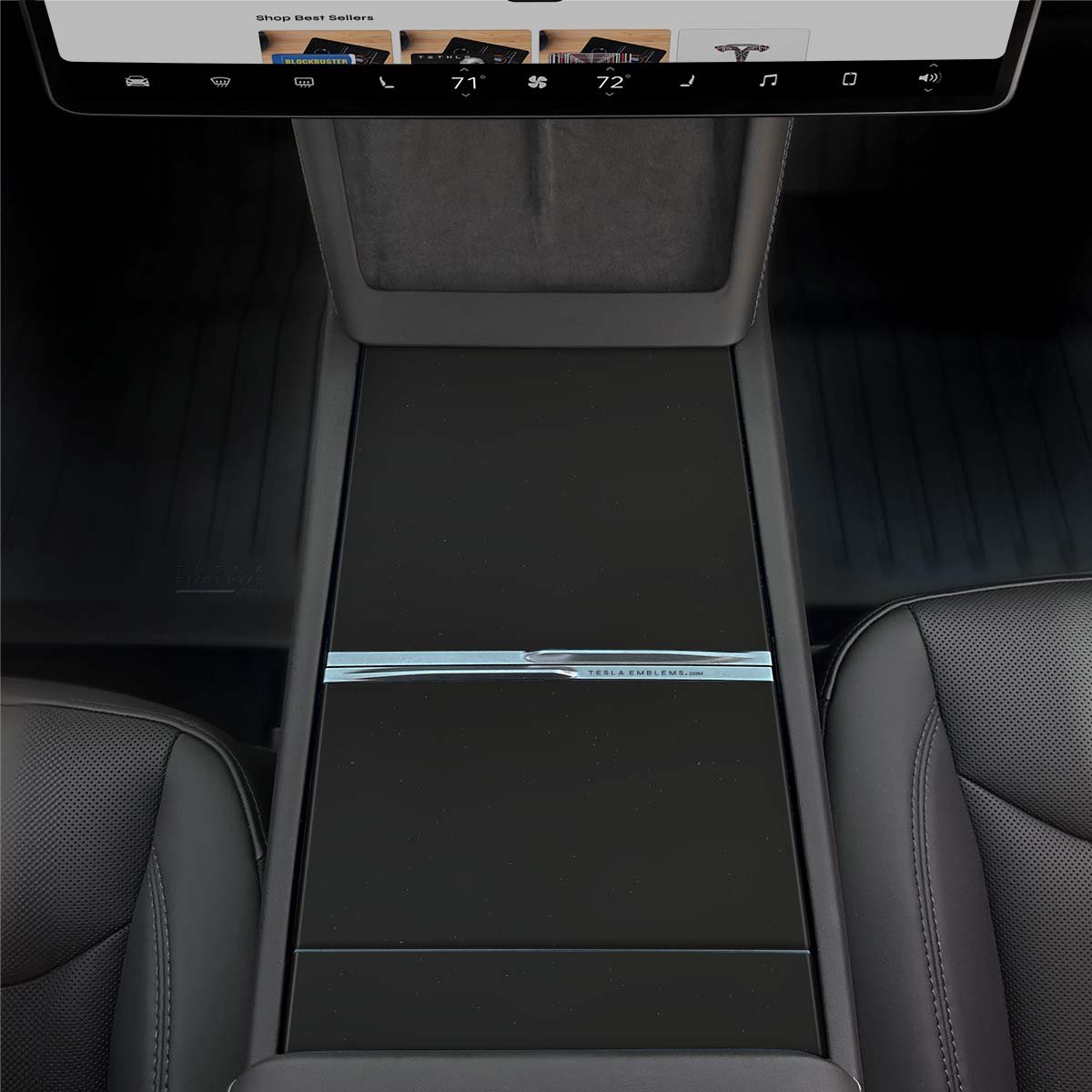 3M Matte Black Metallic | Tesla Center Console Wrap Kit | Model 3 '24-26 Refresh