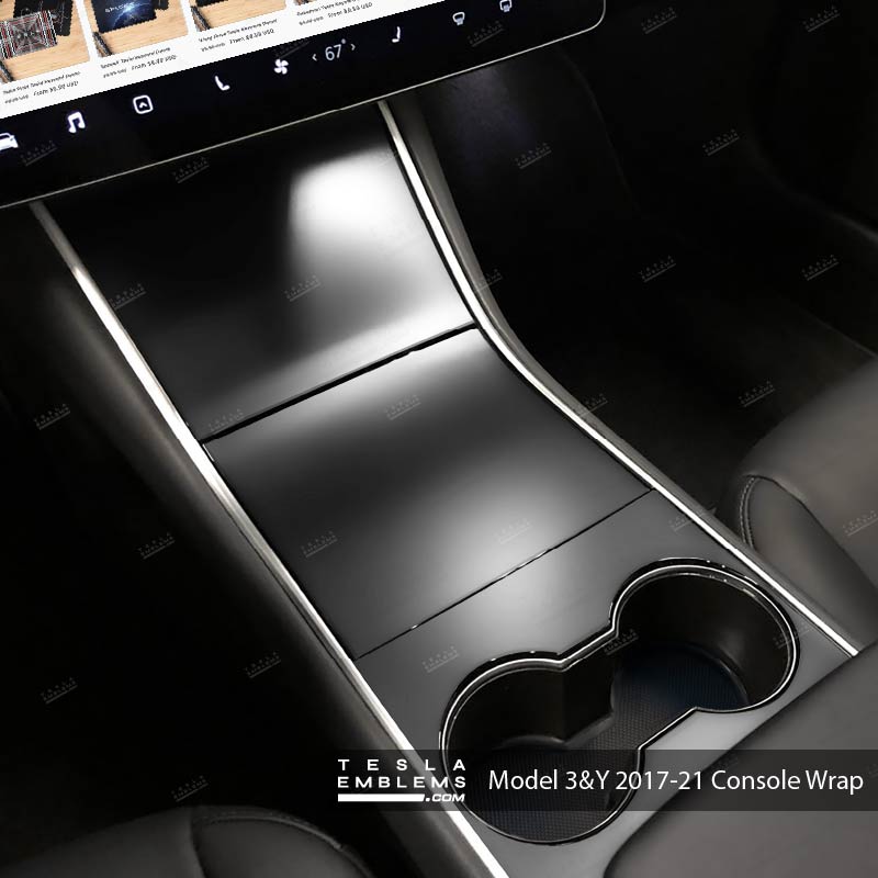 3M Satin Black | Tesla Center Console Wrap Kit | Model 3 ’17-20