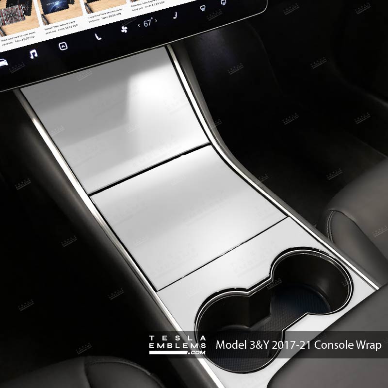 3M Satin White | Tesla Center Console Wrap Kit | Model 3 ’17-20