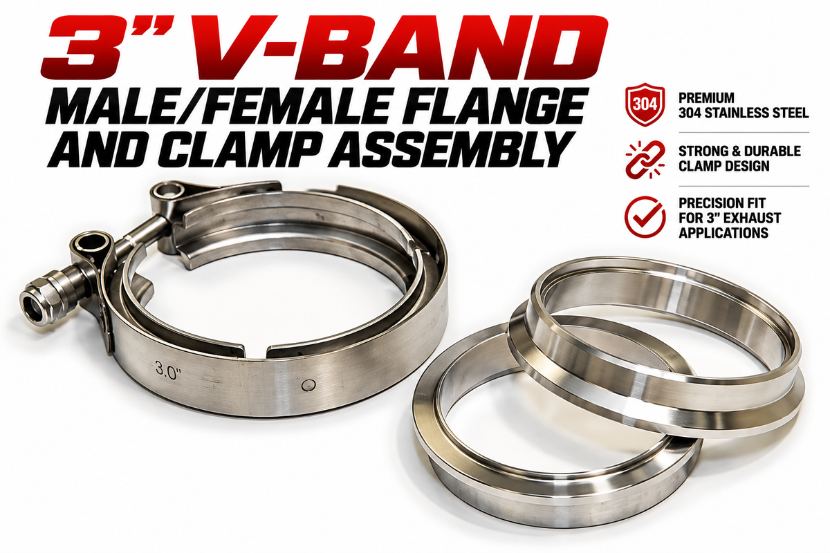 3" V-Band Male/Female Flange and Clamp Assembly - FREE SHIPPING