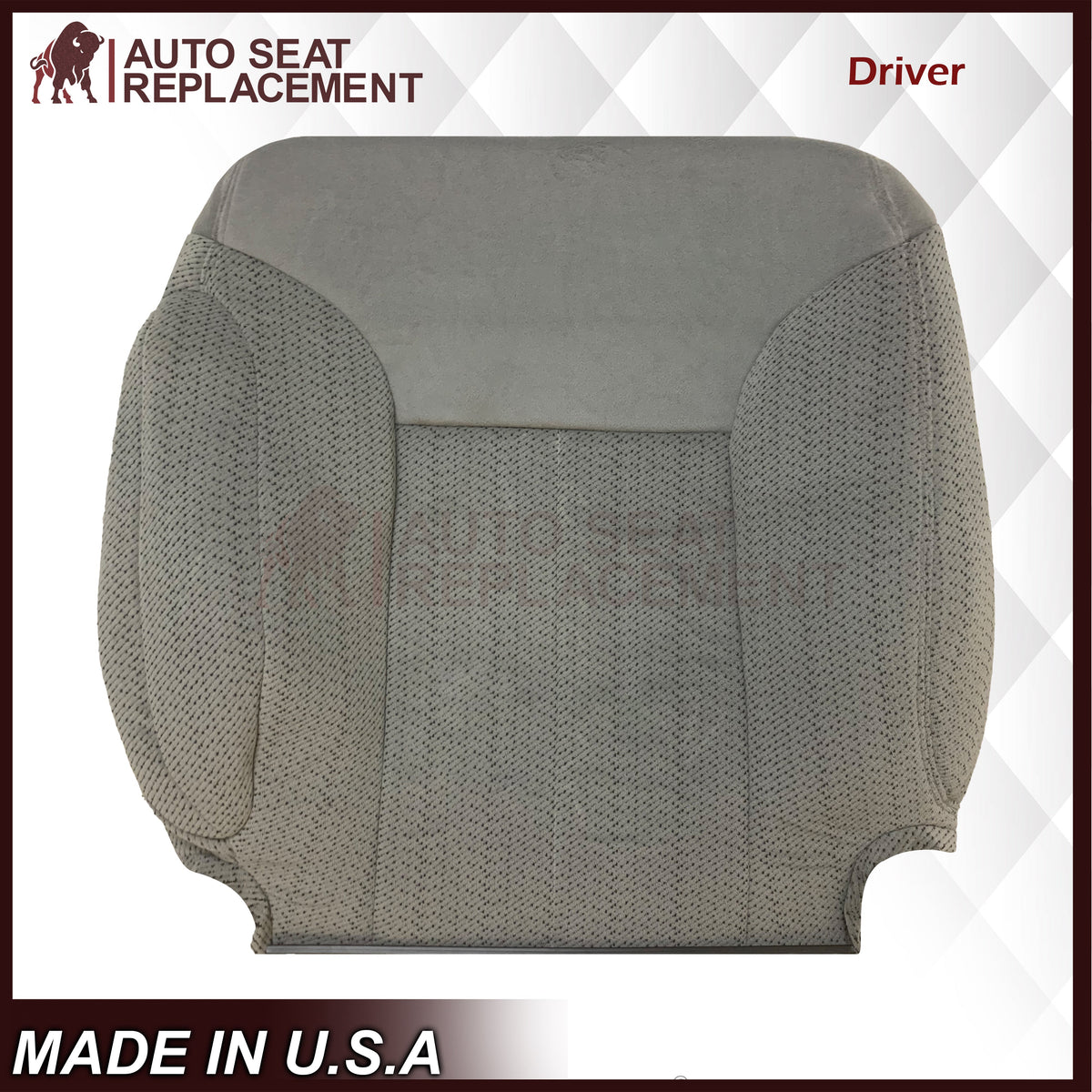 1995 - 1999 Chevy Silverado Tahoe & Suburban Gray Cloth Replacement Front Seat Covers ( Pewter Gray )