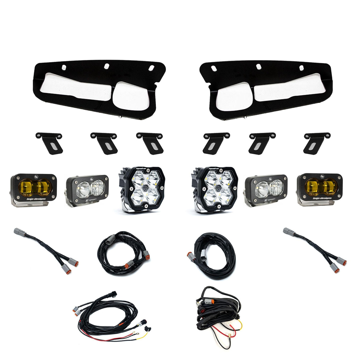 Squadron 2.0 Sport/S2 Sport/S2 Sae Sportman Fog Pocket Light Kit Ford 2021-27 Bronco 2022-24 Bronco Raptor w/ Steel Bumper Baja Amber Toggle