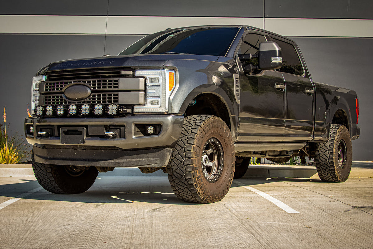 7XL Pro Linkable Bumper LED Light Bar Kit for Ford F-250/350 Super Duty 2017-2019 (Light Pattern Multi-Pattern Clear Upfitter Wiring)