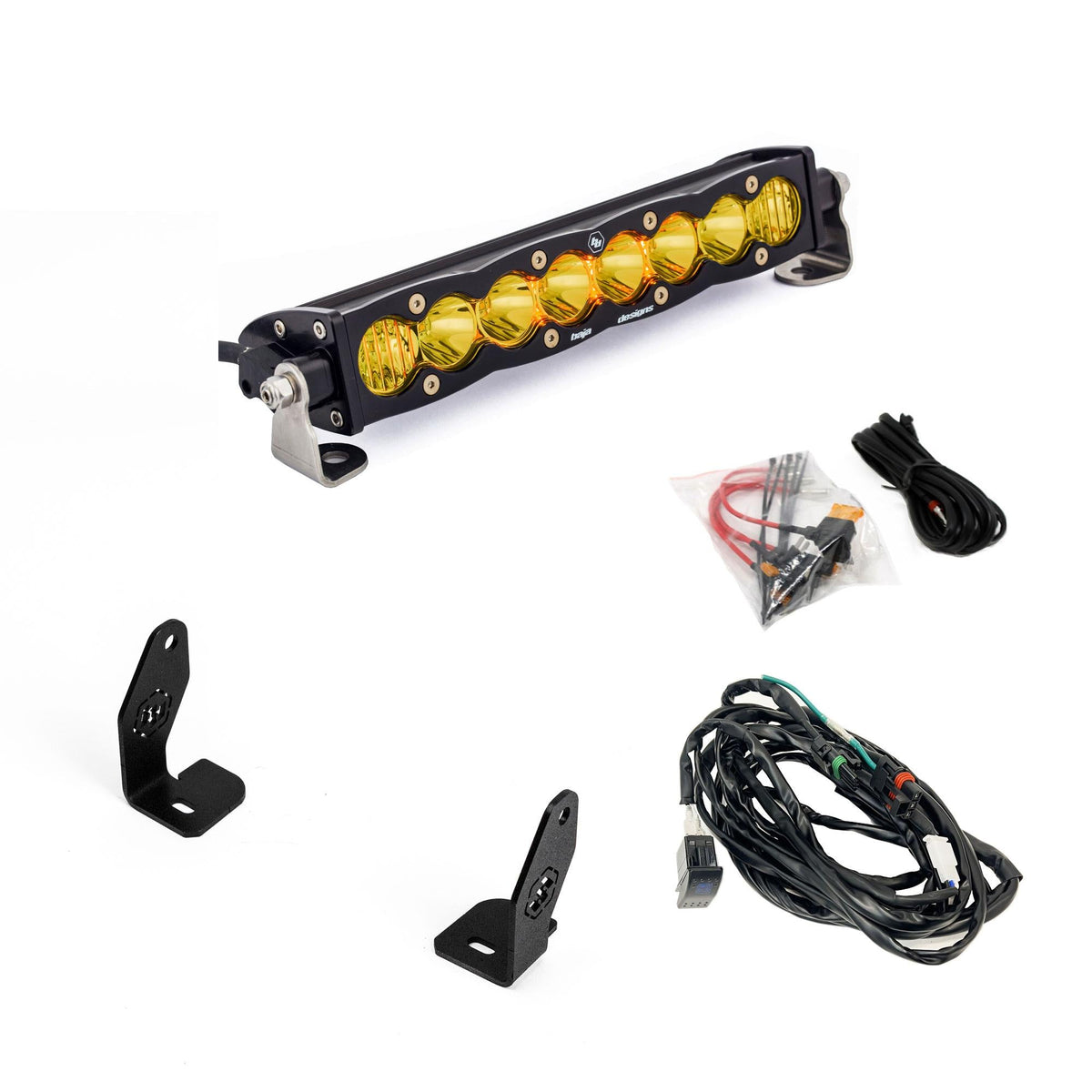 S8 10 Inch Light Bar Hood Mount Kit Polaris 2025 RZR ProR; ProS; ProXP, Baja Amber