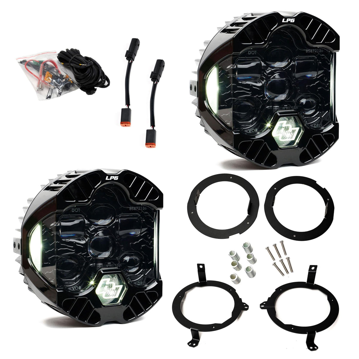 DOT LP6 LED Headlight Kit Jeep 2018-2025 Wrangler JL 2020-2025 Gladiator JT w/Halogen Headlights (White)