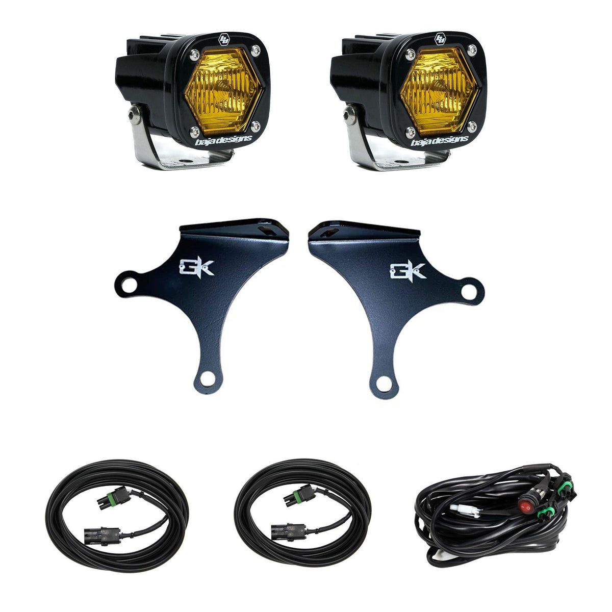 S1 Knuckle Pods Light Kit 2007-2018 Jeep JK Wrangler (Trail Baja Amber)