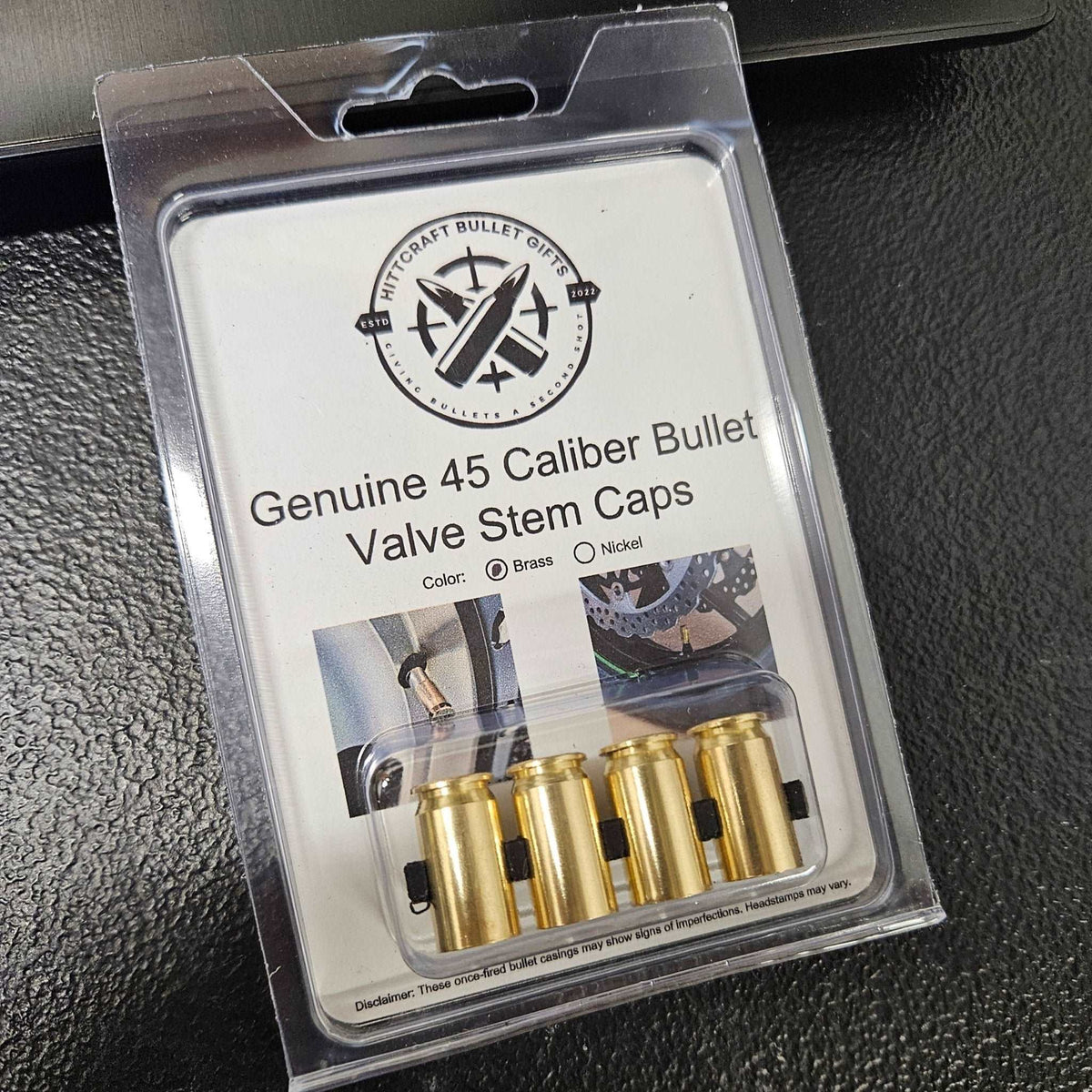 45 Caliber Brass Bullet Casing Valve Stem Caps