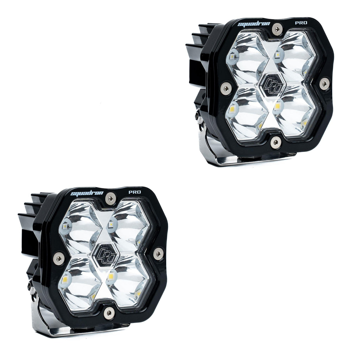 Squadron 2.0 Pro Black LED Auxiliary Light Pod Pair (No Harness) Universal Clear Spot