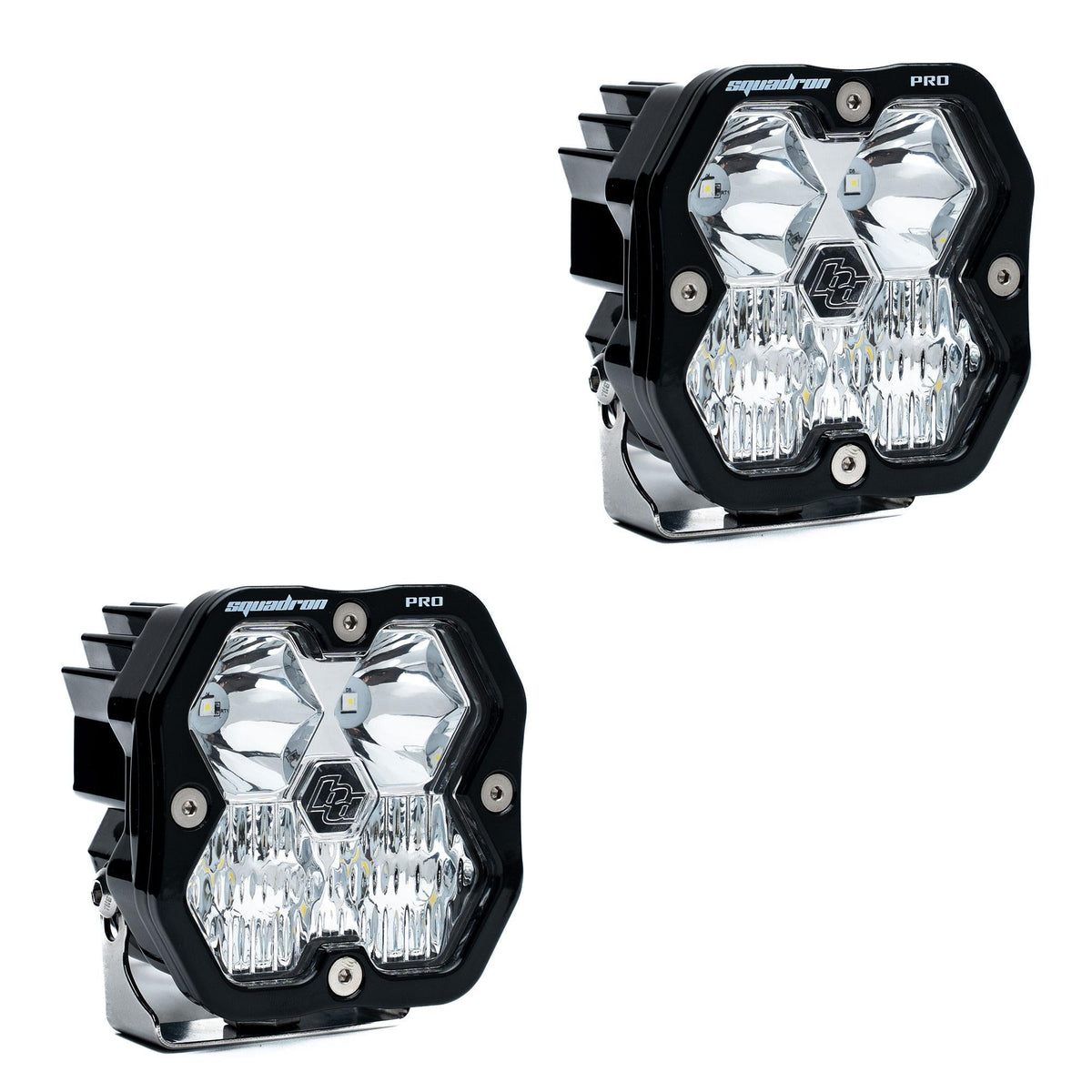 Squadron 2.0 Pro Black LED Auxiliary Light Pod Pair (No Harness) Universal Clear Driving/Combo