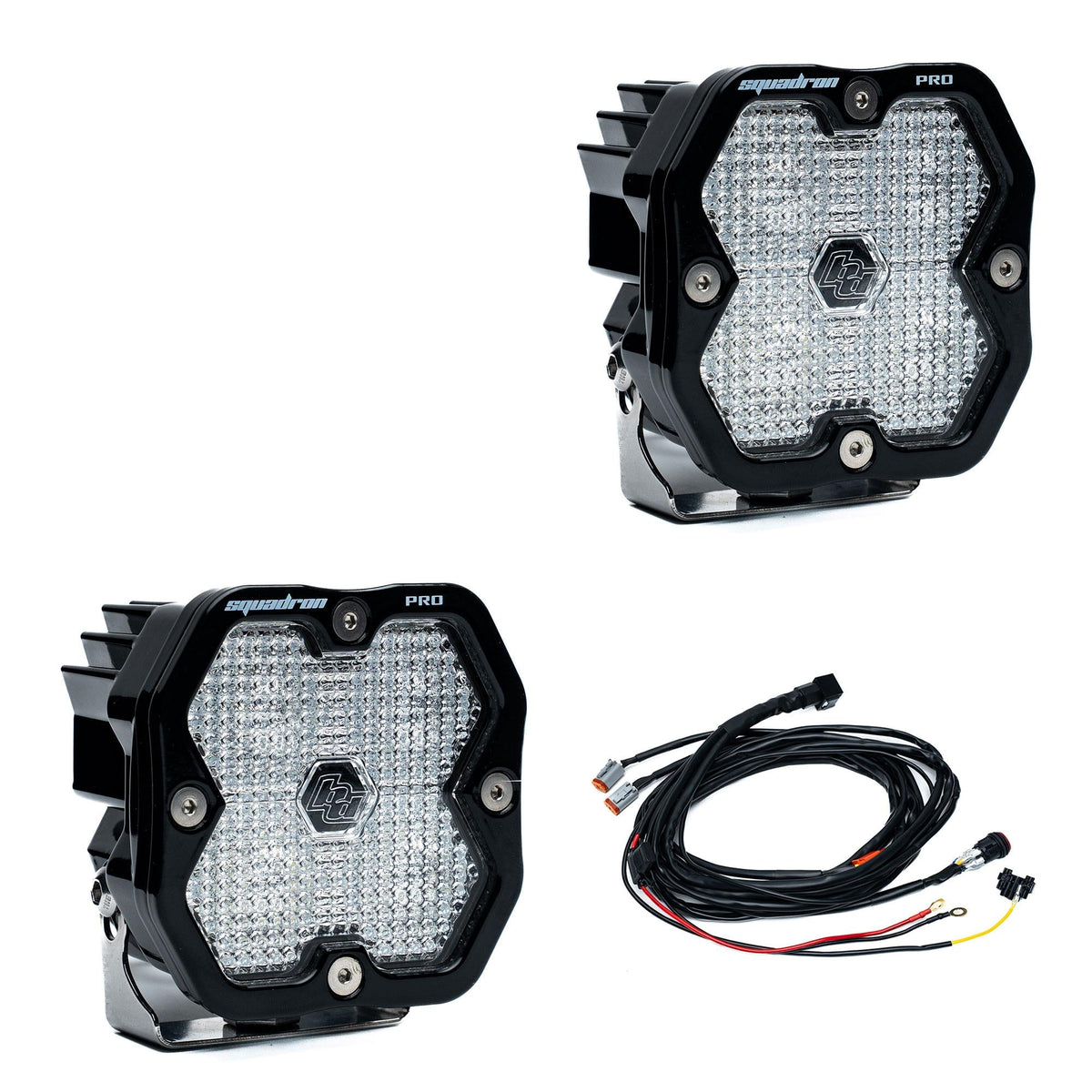 Squadron 2.0 Pro Black LED Auxiliary Light Pod Pair Universal Clear Work/Scene