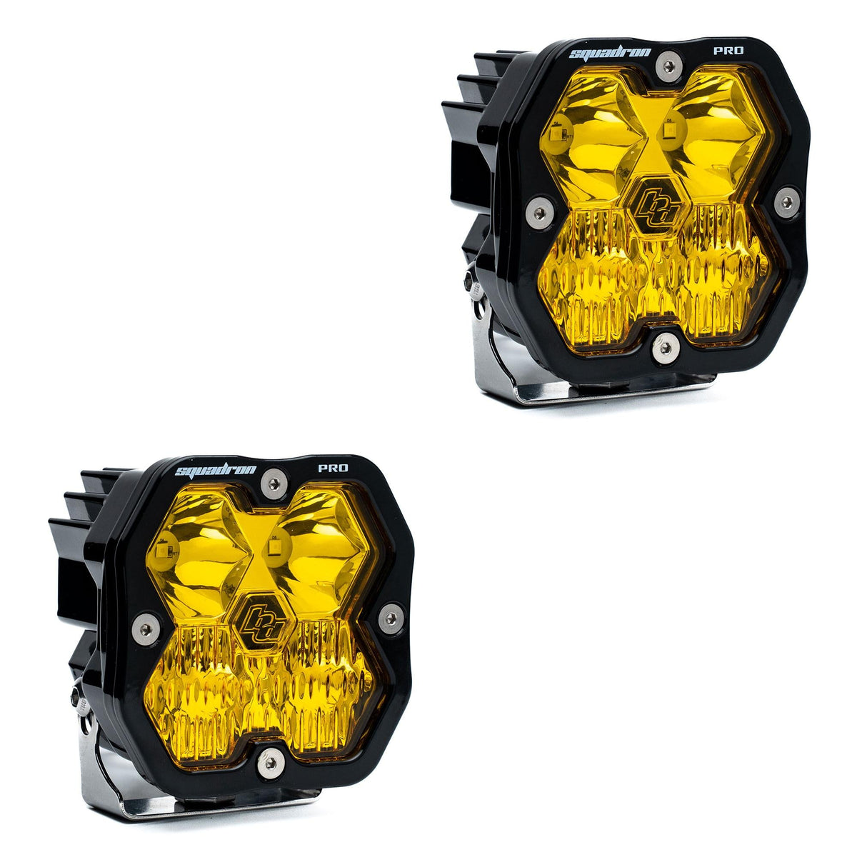 Squadron 2.0 Pro Black LED Auxiliary Light Pod Pair (No Harness) Universal Baja Amber Driving/Combo