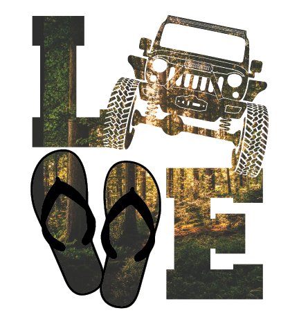 4x4 Love Forest Decal