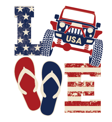 4x4 Love USA Decal