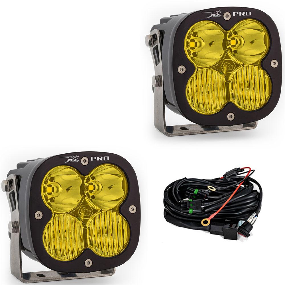 LED Light Pods Baja Amber Lens Driving Combo Pattern Pair XL Pro Series