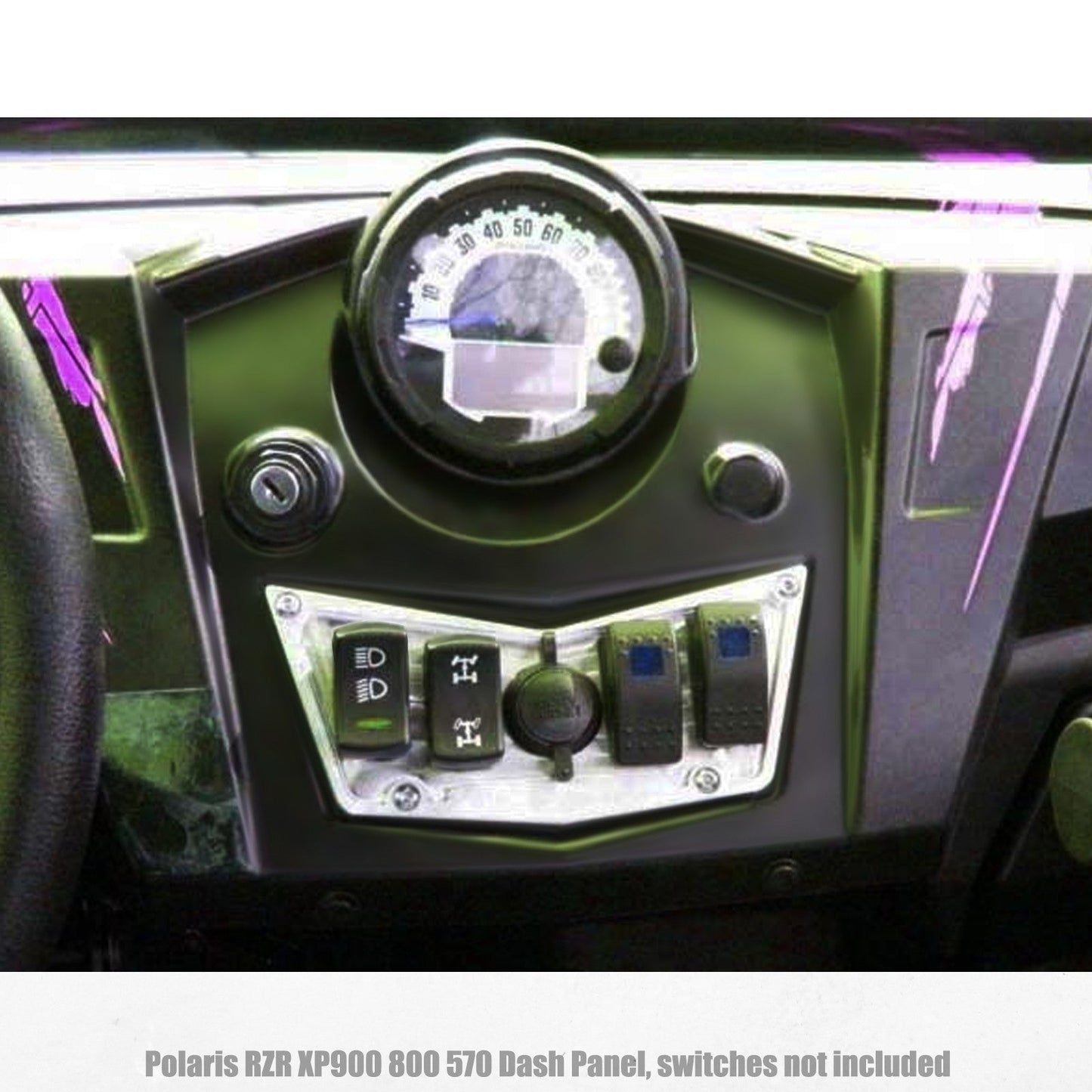 Polaris RZR XP900 800 570 4 Switch Dash Panel Machined Finish