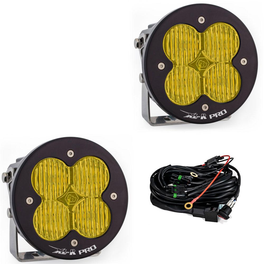 LED Light Pods Baja Amber Lens Wide Cornering Pattern Pair XL R Pro Series