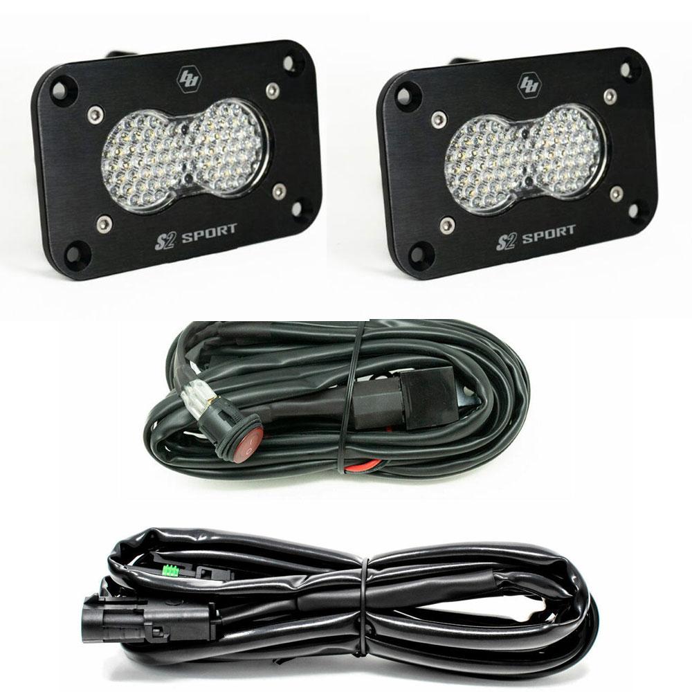 LED Work Light Clear Lens Work/Scene Pattern Flush Mount Kit S2 Sport