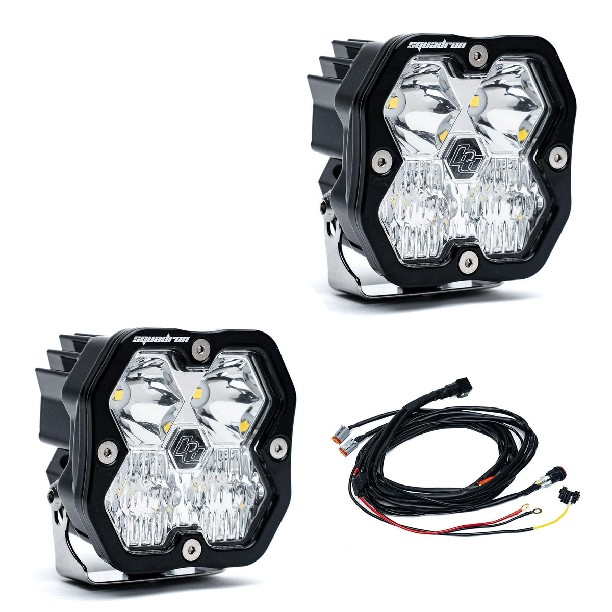 Squadron 2.0 Sport Black LED Auxiliary Light Pod Pair Universal Clear Driving/Combo