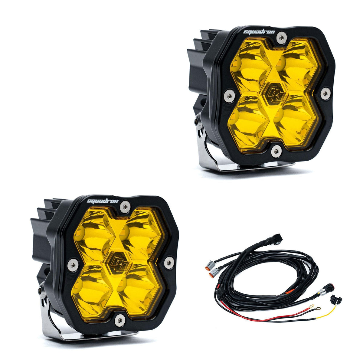 Squadron 2.0 Sport Black LED Auxiliary Light Pod Pair Universal Baja Amber Spot