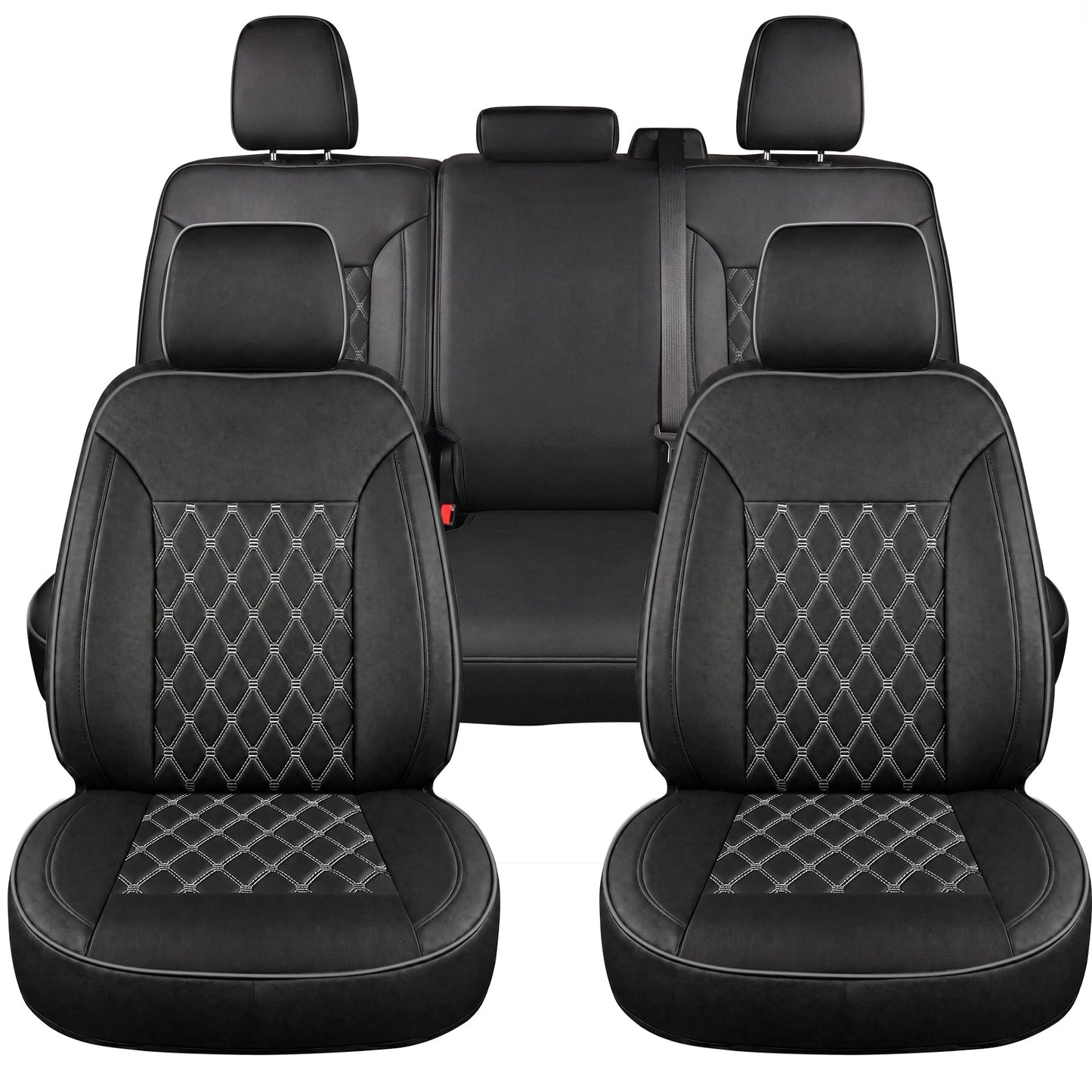 Umbrauto Custom Seat Covers for Silverado and GMC Sierra,Waterproof Nappa Leather Full Set Seatcovers for Chevy Silverado/GMC Sierra 2007-2013 & 2019-2026 1500, 2020-2026 2500HD 3500HD Crew/Double/Extended Cab