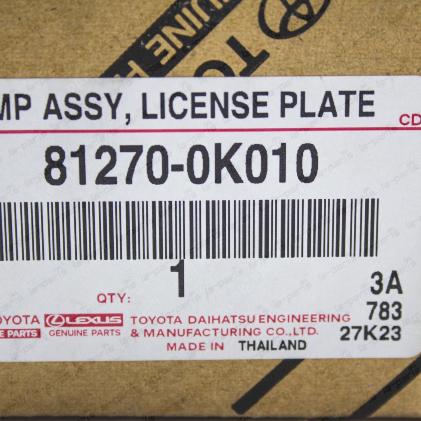 New Genuine Toyota 05-15 HILUX License Plate Lamp Assy 81270-0K010