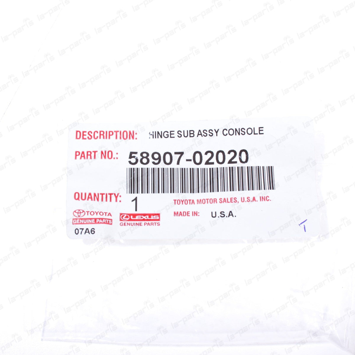 Genuine OEM Toyota 03-08 Corolla Matrix Center Console Door Hinge 58907-02020