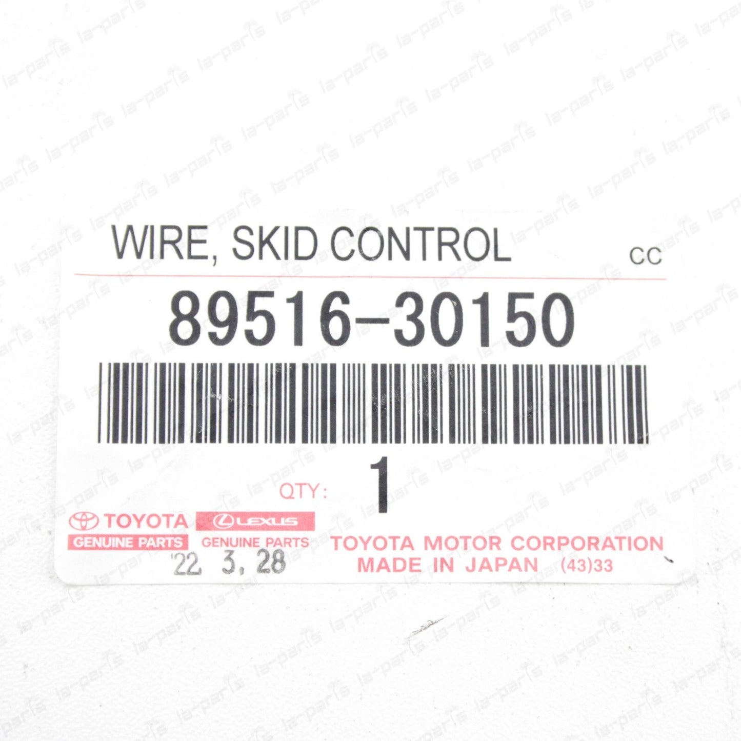 GENUINE TOYOTA GS350 IS250 IS350 RIGHT ABS SKID CONTROL SENSOR WIRE 89516-30150