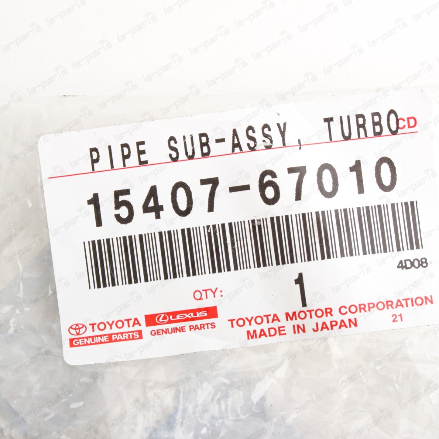 New Genuine Toyota 1KZ-TE Diesel Turbo Oil Pipe 15407-67010