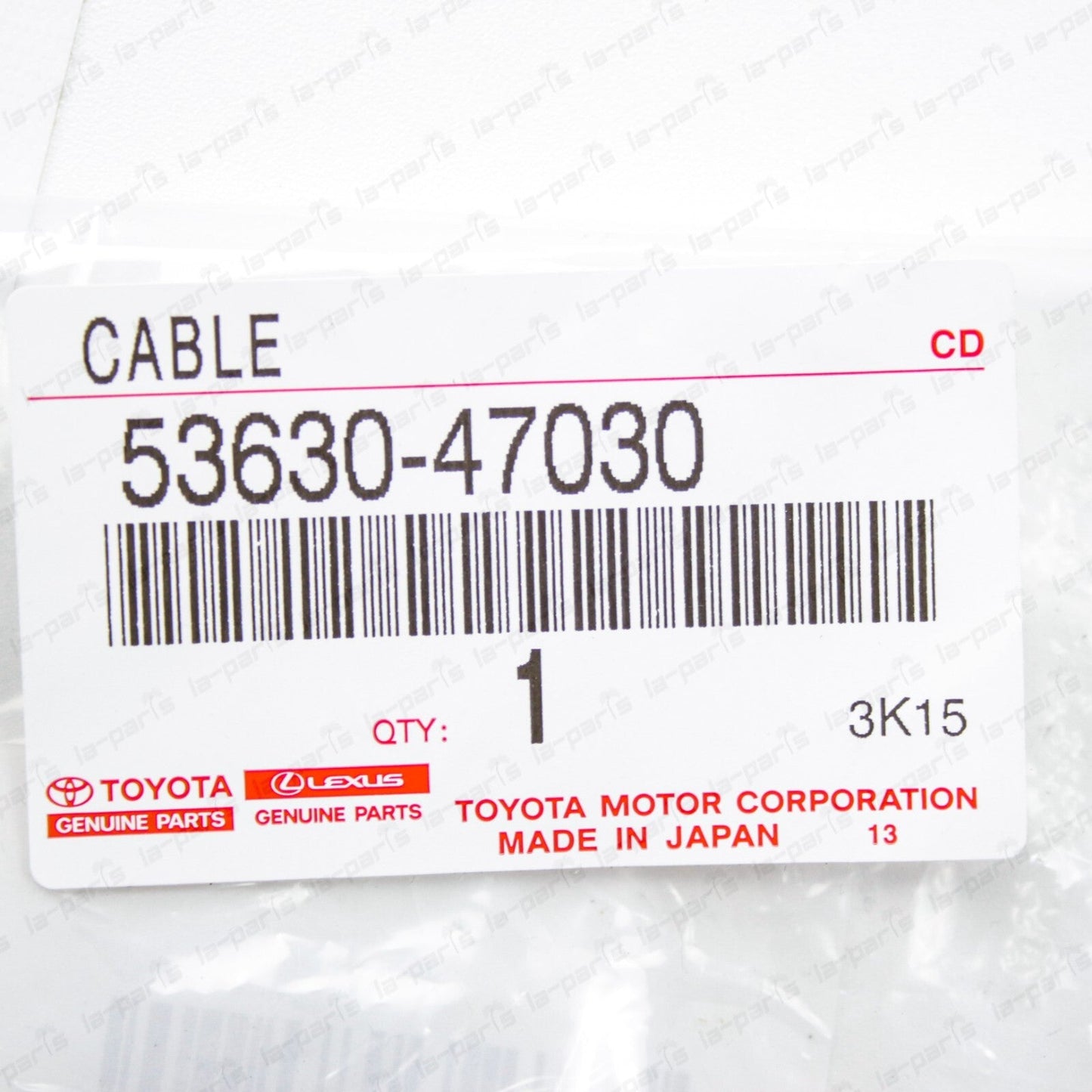 New Genuine OEM Toyota 04-09 Prius Hood Lock Control Release Cable 53630-47030